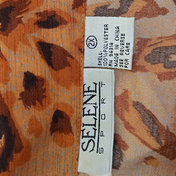 Selene Sport Size 2X Sleeveless Leopard Print Blouse - Picture 4 of 5